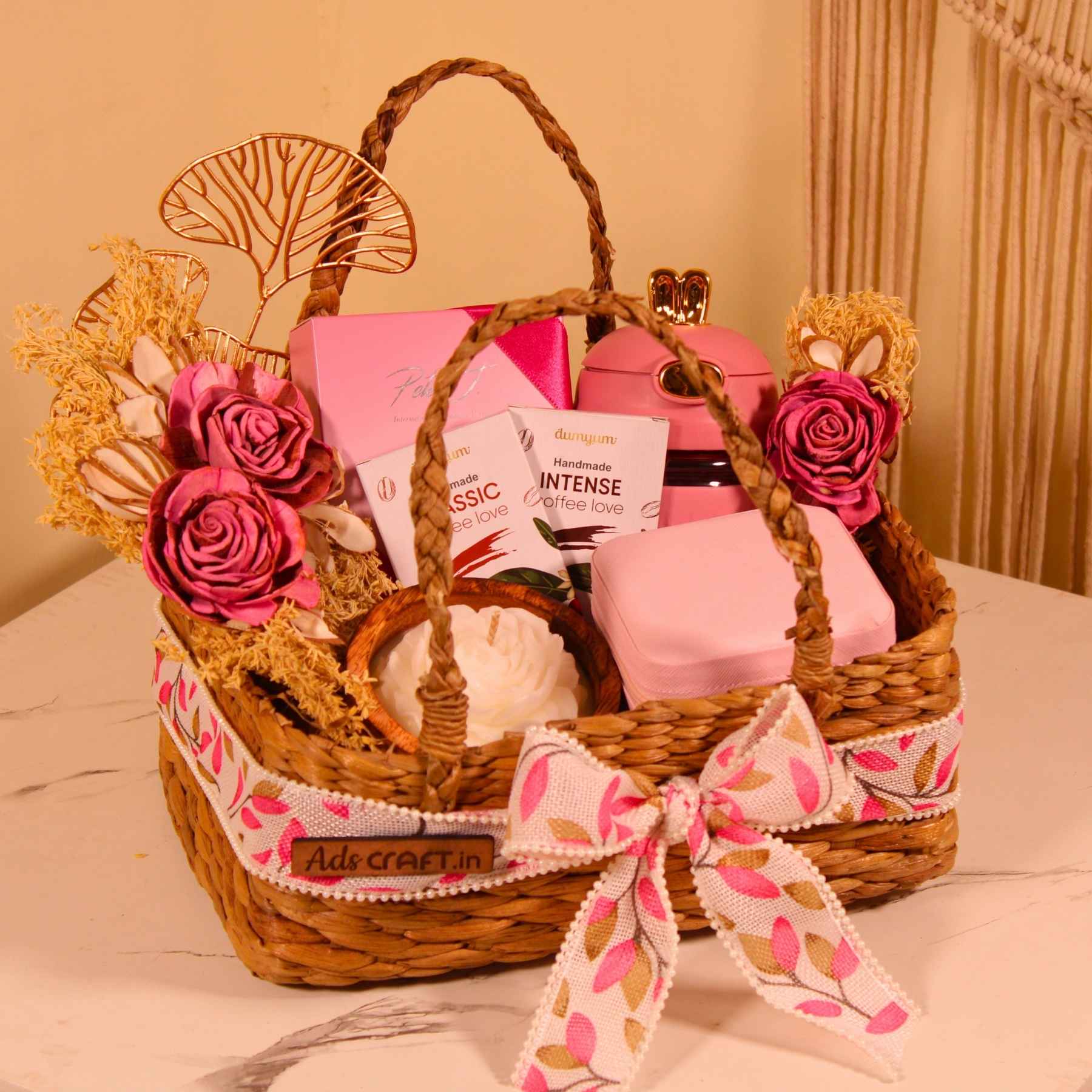 Pink Gift Basket Special Gift For Birthday Girl Premium Pink Gift