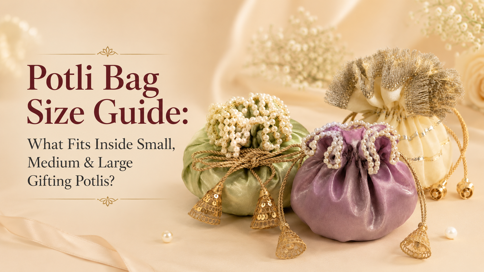 Potli Bag Size Guide: What Fits Inside Small, Medium & Large Gifting Potlis?