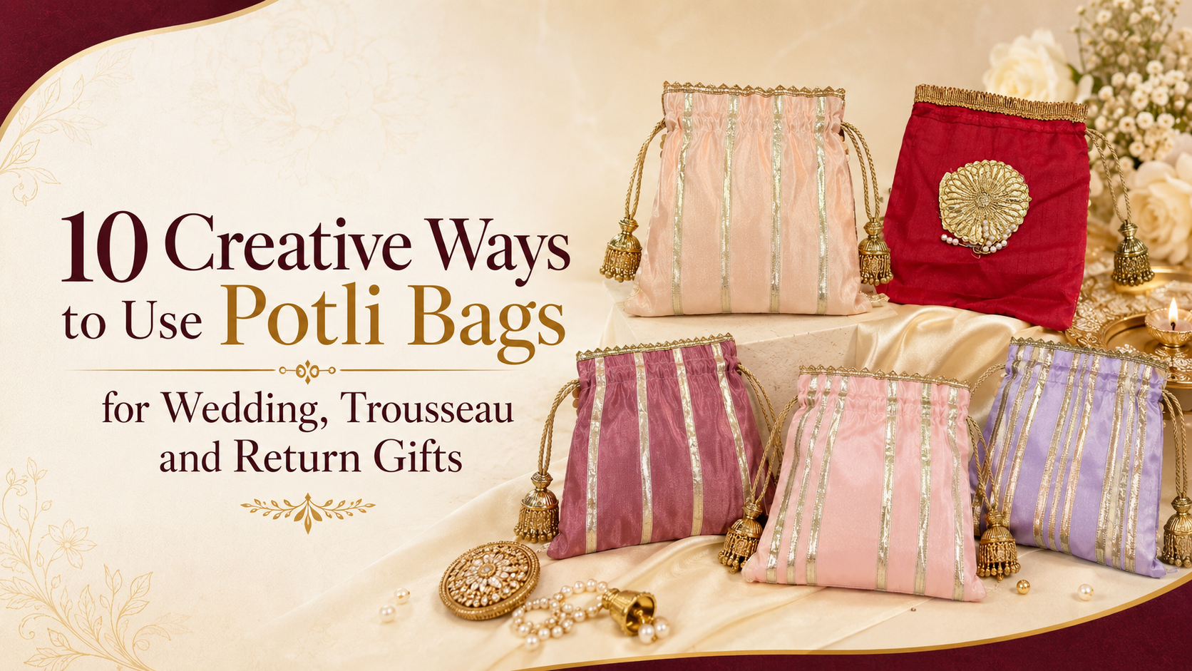 10 Creative Ways to Use Potli Bags for Wedding, Trousseau and Return Gifts