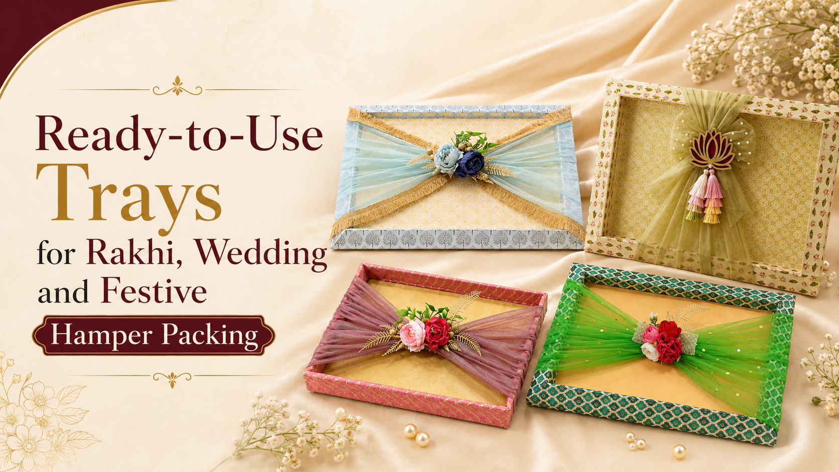 Ready-to-Use Trays for Rakhi, Wedding and Festive Hamper Packing