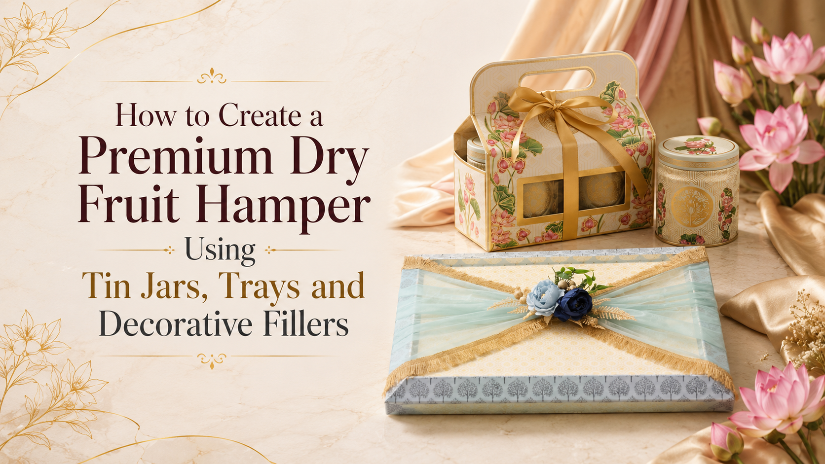 How to Create a Premium Dry Fruit Hamper Using Tin Jars, Trays and Decorative Fillers