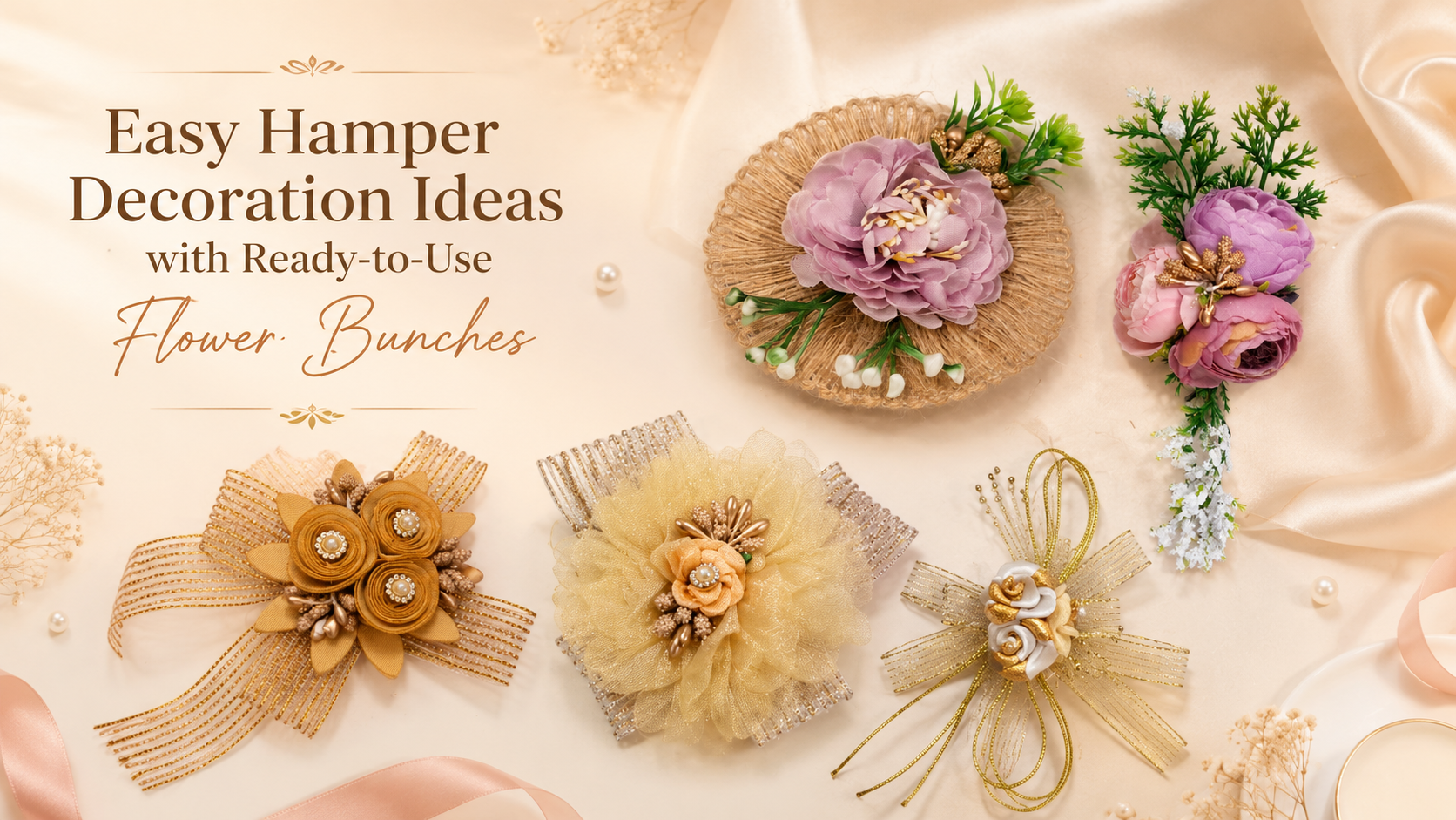 Easy Hamper Decoration Ideas with Ready-to-Use Flower Bunches