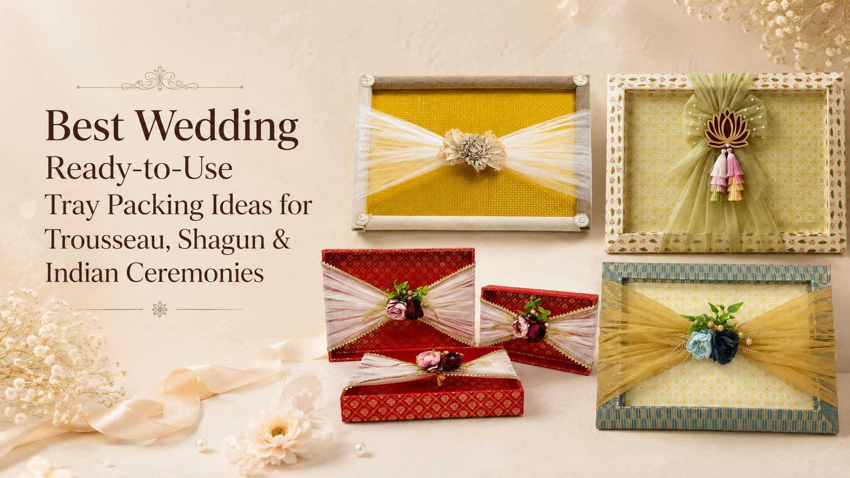 Best Wedding ready to use Tray Packing Ideas for Trousseau, Shagun & Indian Ceremonies