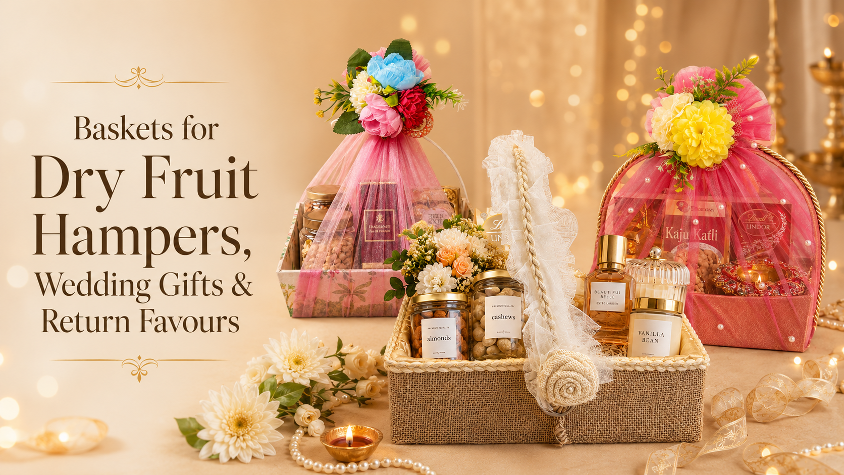 Baskets for Dry Fruit Hampers, Wedding Gifts & Return Favours - Adscraft.in