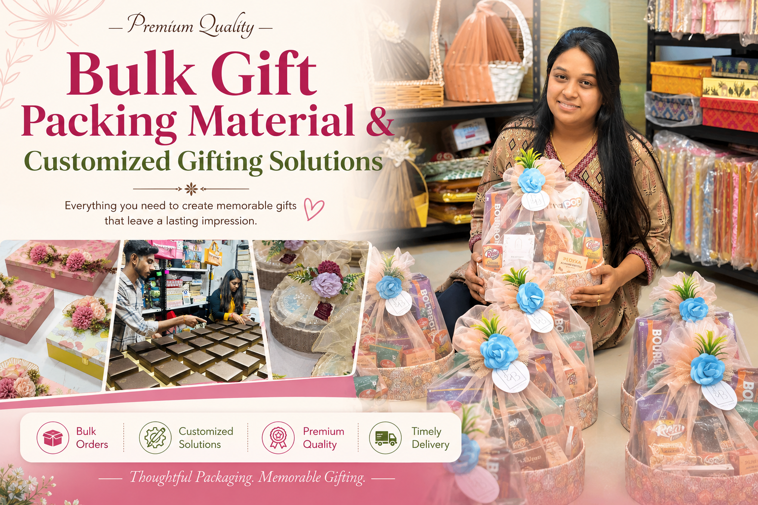 Bulk Gift Packing Material & Customized Gifting Solutions for Weddings, Festivals and Corporate Orders
