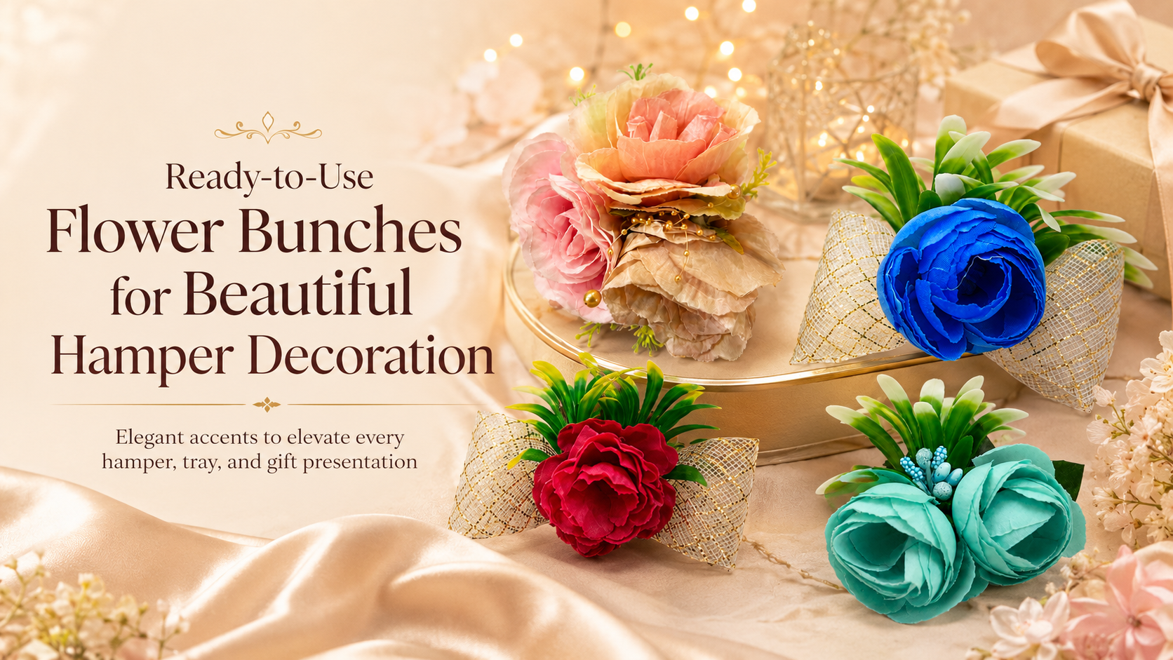 Ready-to-Use Flower Bunches for Beautiful Hamper Decoration