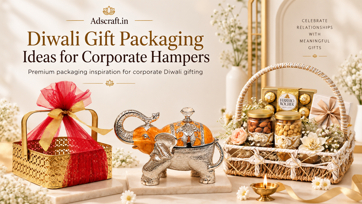 Diwali gift packaging ideas for corporate hampers with premium boxes and branded packaging