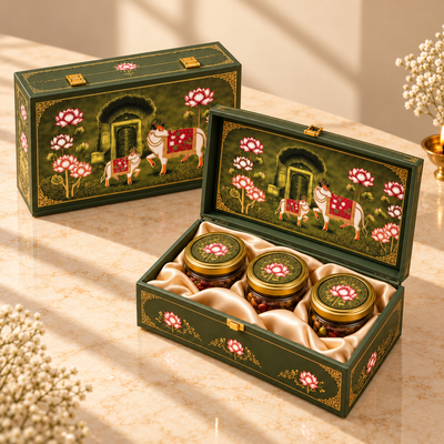 Premium Tin 3 Jars Box