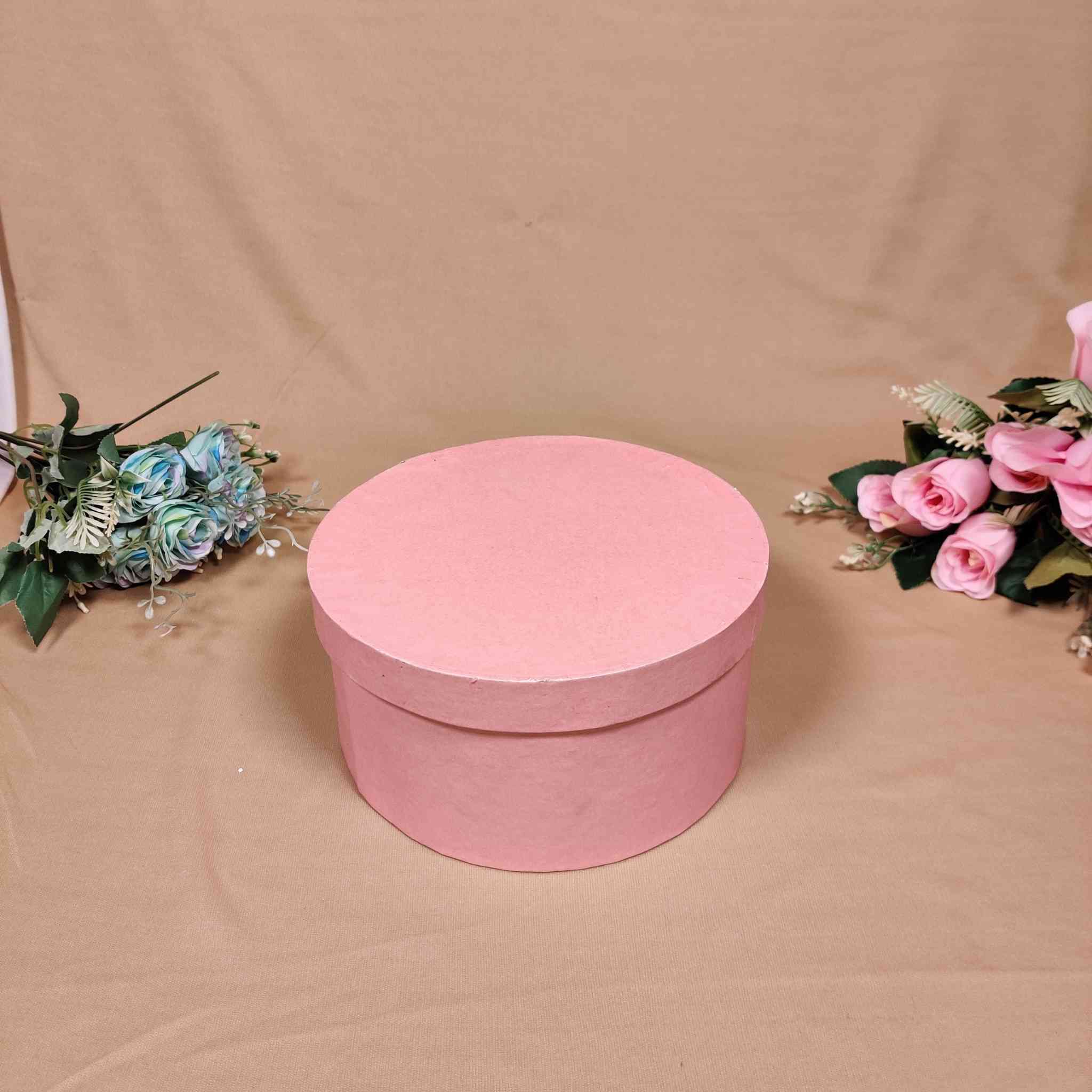 Pink Round Box For Gift Hamper (8x8x4 inches) | adscraft.in