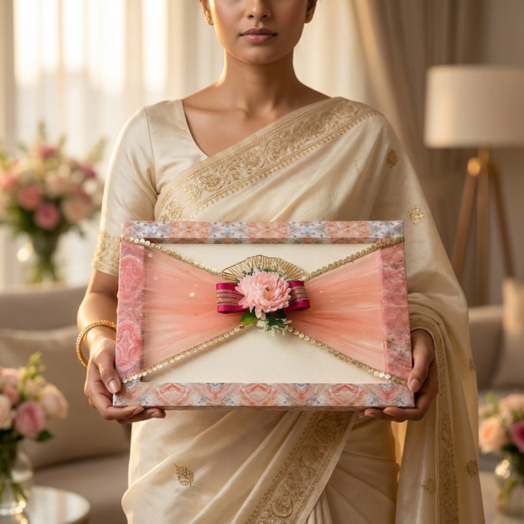 (Set of 3)Premium Decorative Gift Trays for Wedding Trousseau & Return Gift Packing