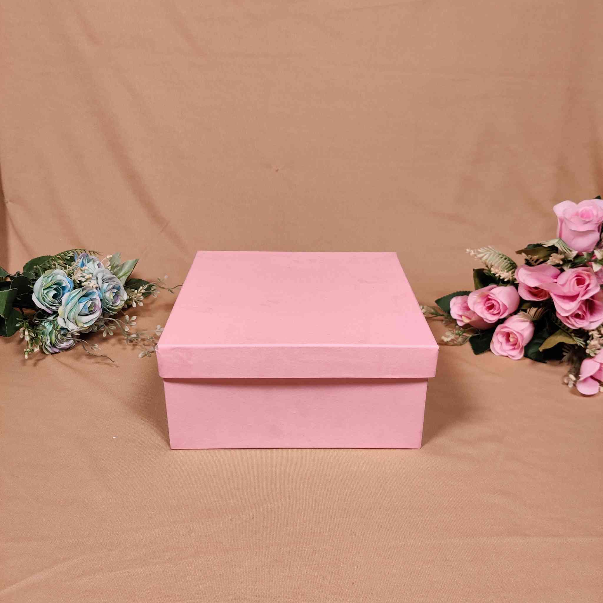 Pink Square Box For Gift Hamper (10x10x4 inches) | adscraft.in 