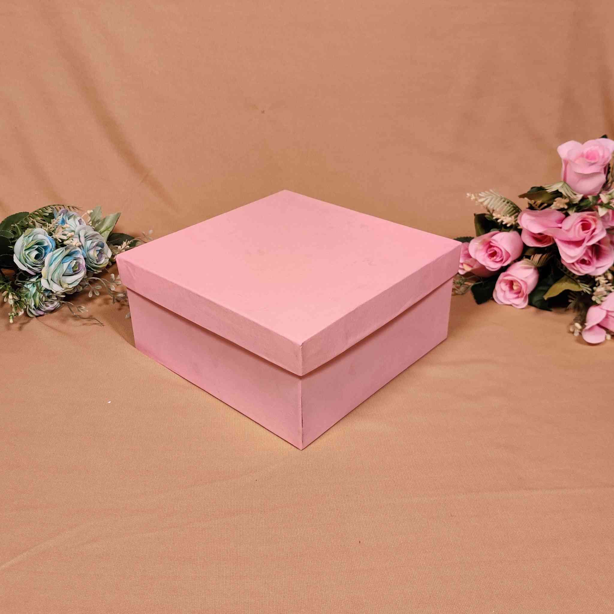 Pink Square Box For Gift Hamper (10x10x4 inches)