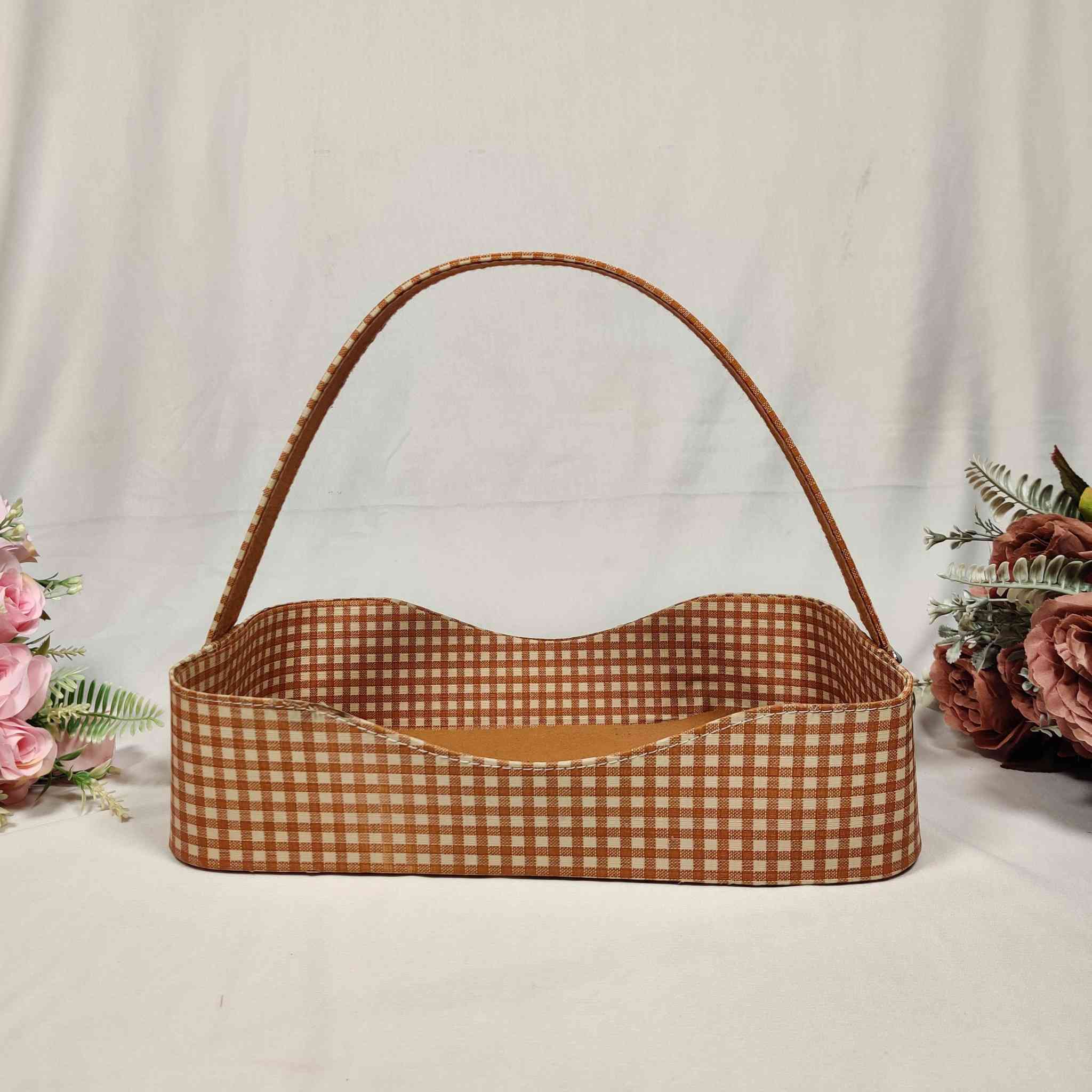 Chex Handle Basket For Gift Hamper (14x8x3 inches) | adscraft.in 