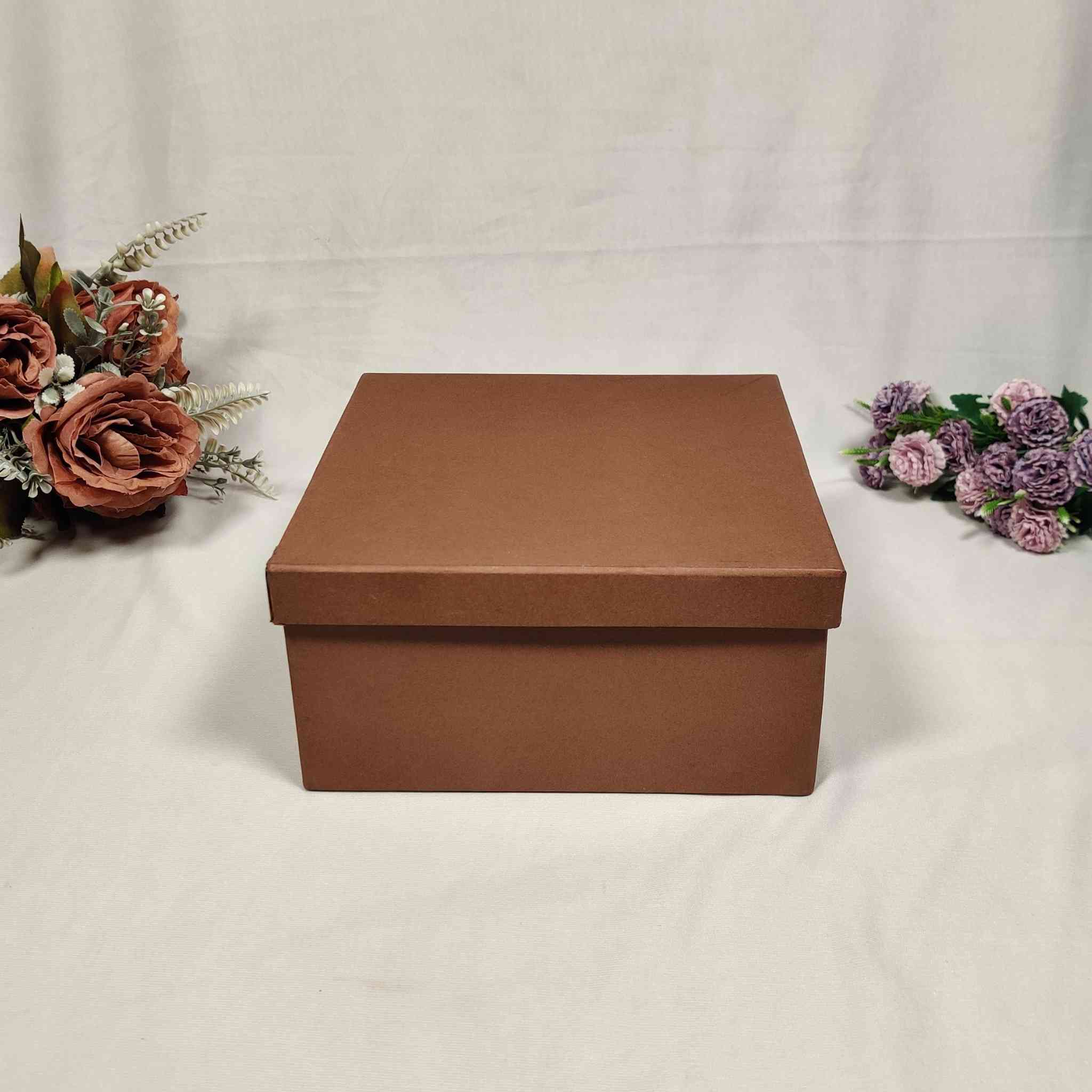 Brown Square Box For Gift Hamper (10x10x4 inches) | adscraft.in 