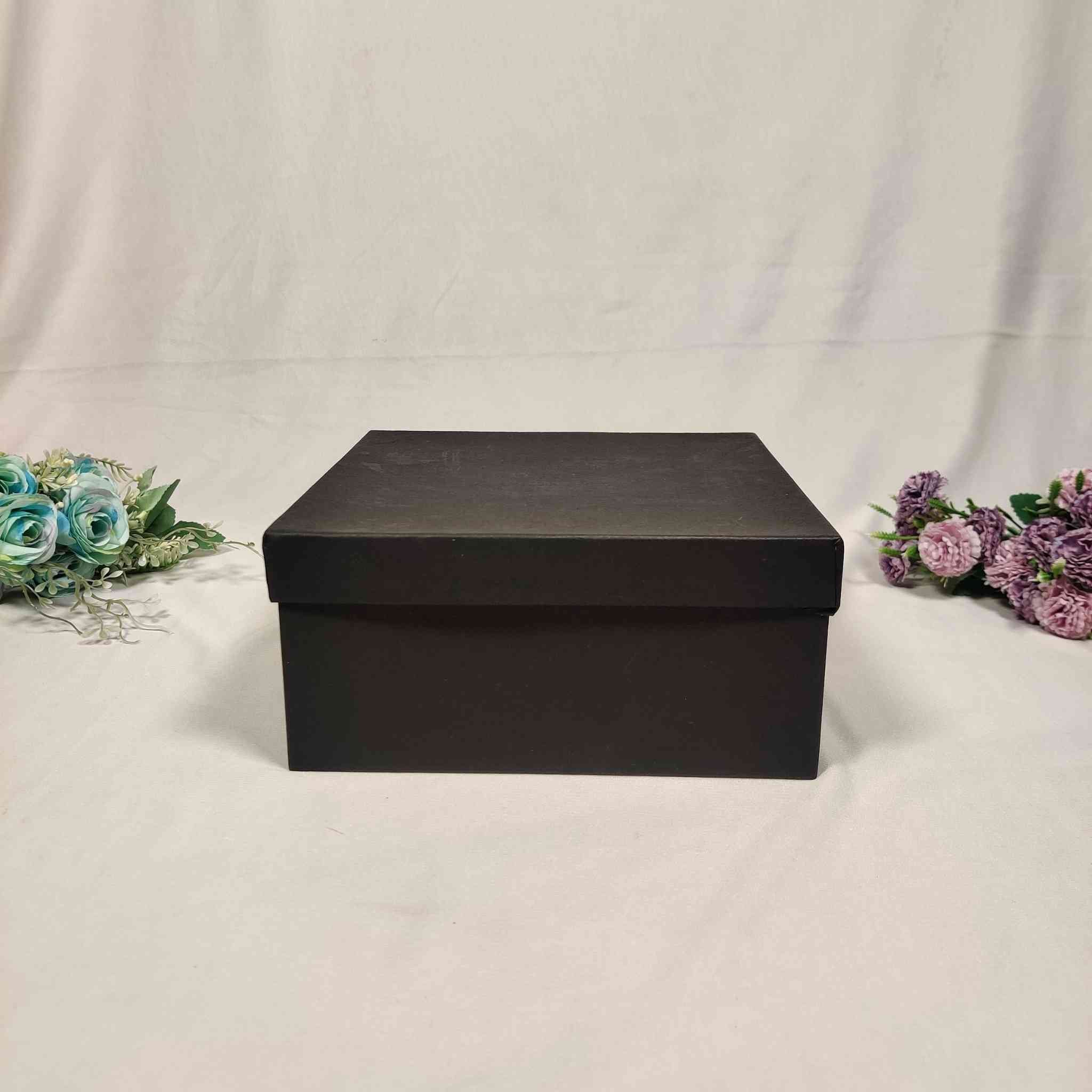 Black Square Box For Gift Hamper (10x10x4 inches) | adscraft.in 