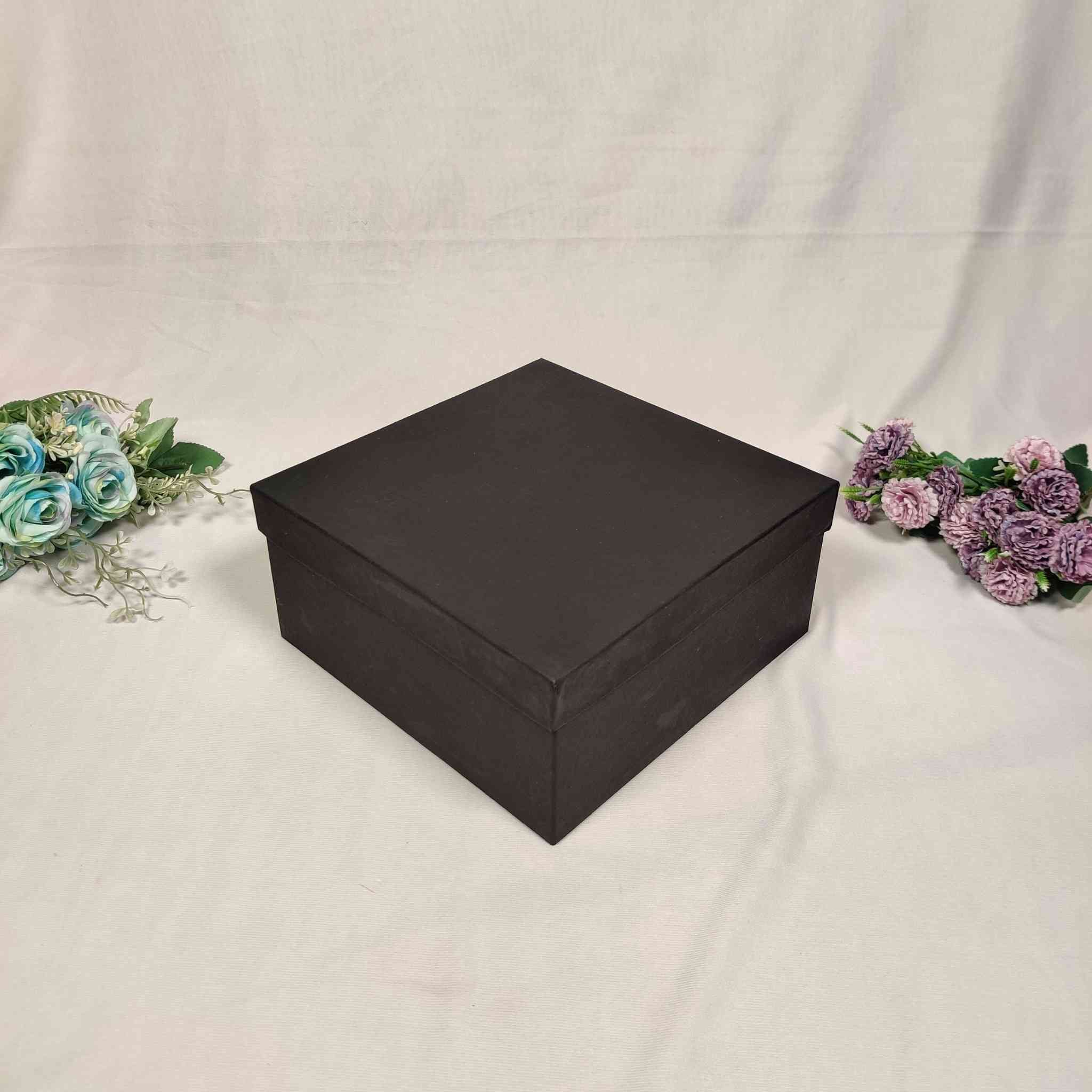 Black Square Box For Gift Hamper (10x10x4 inches)