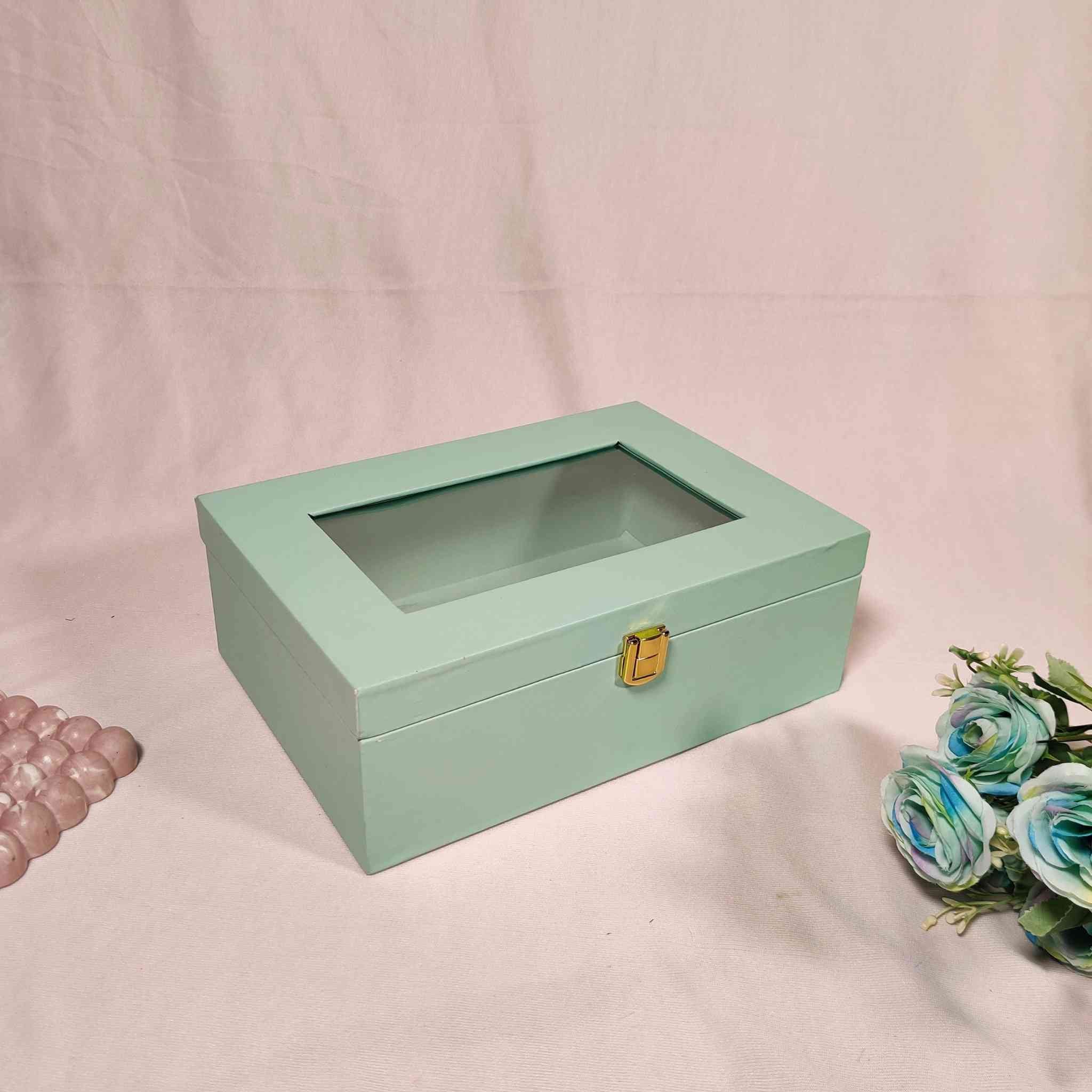 Pistachio Window Trunk Box For Gift Hamper (10x7x4 inches)