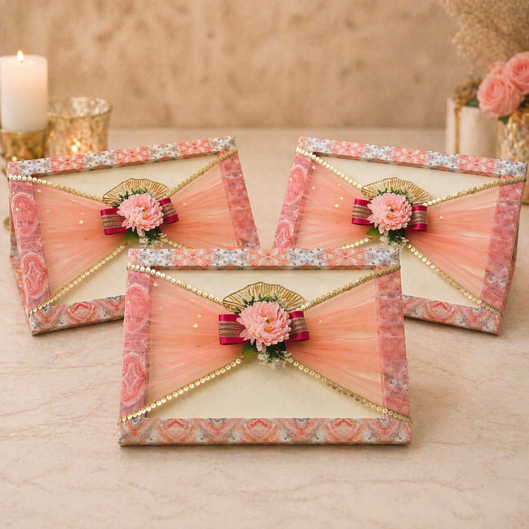(Set of 3)Premium Decorative Gift Trays for Wedding Trousseau & Return Gift Packing
