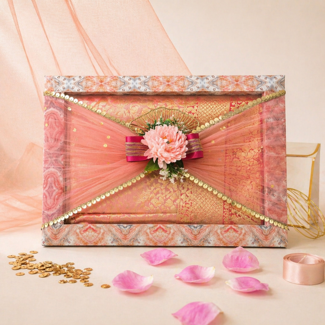 Pack of 3 Premium Decorative Gift Trays for Wedding Trousseau & Return Gift Packing