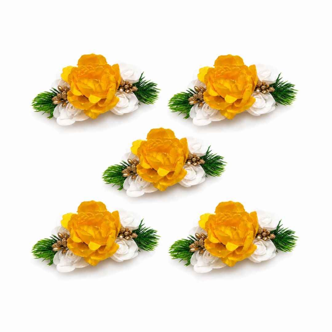 Pack of 5 Yellow Floral Decoration Accessories for Hamper Packing