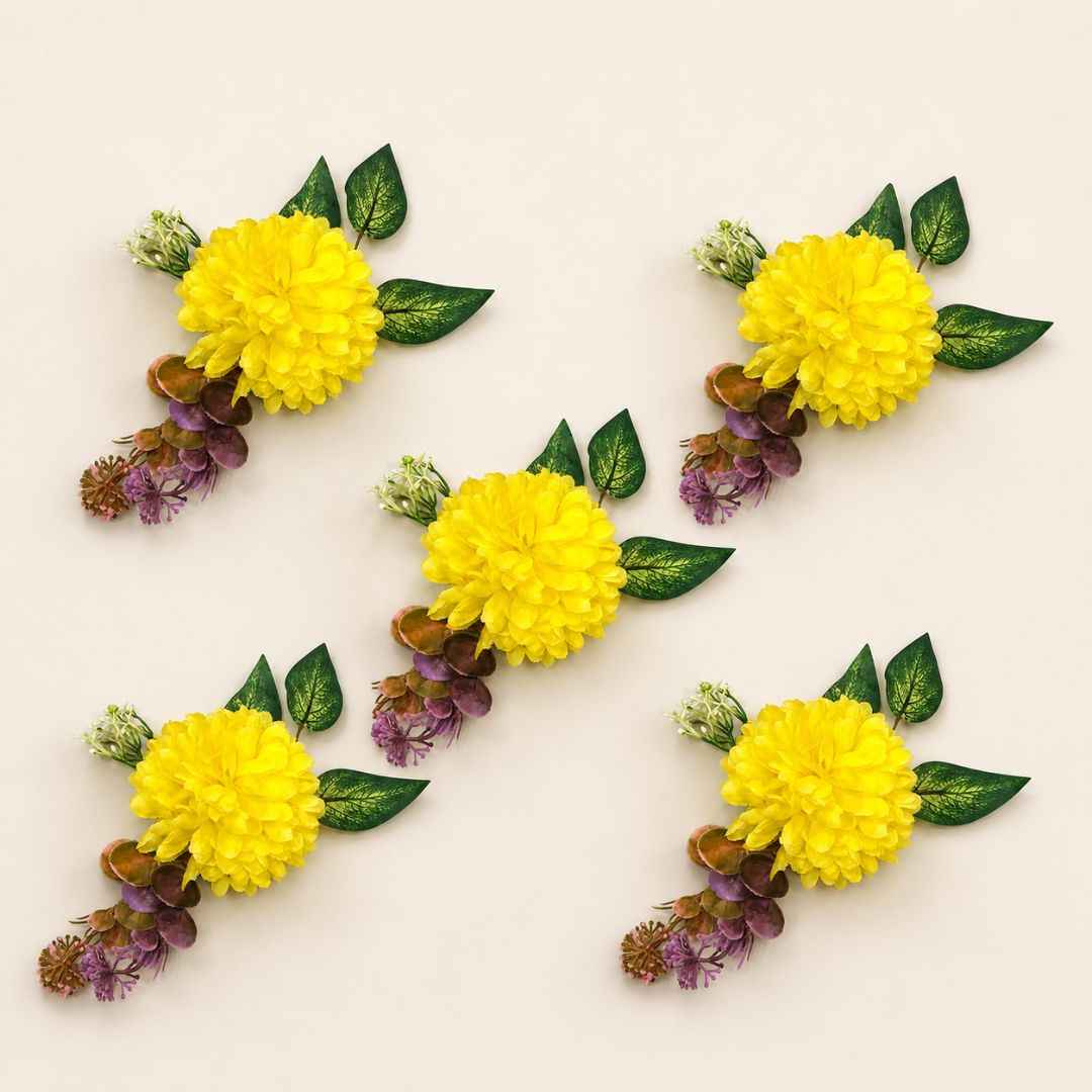Yellow Floral Decoration Accessory for Hamper Packing