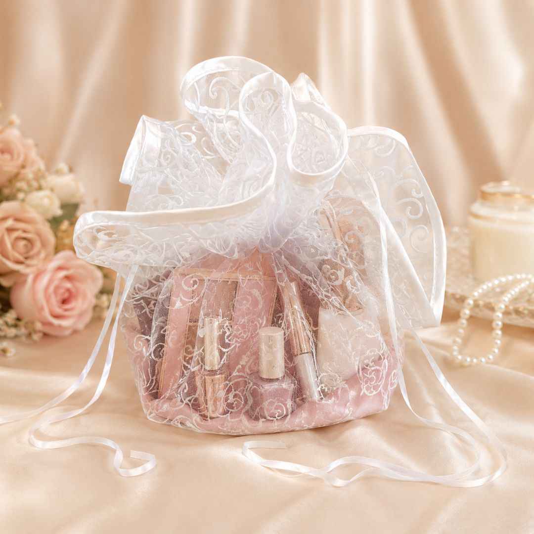 White Organza Potli Gift Bag Pack of 5