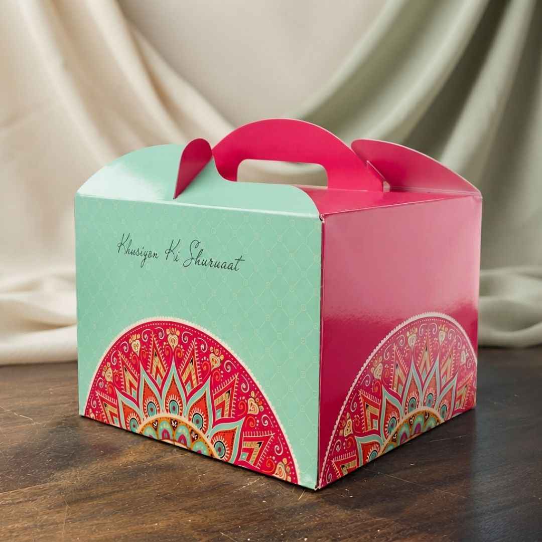 Pack of 8- Mint Pink Mandala Festive Gift Box