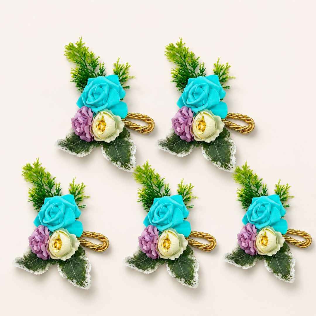 Turquoise Blue Rose Floral Decoration Accessory for Hamper Packing
