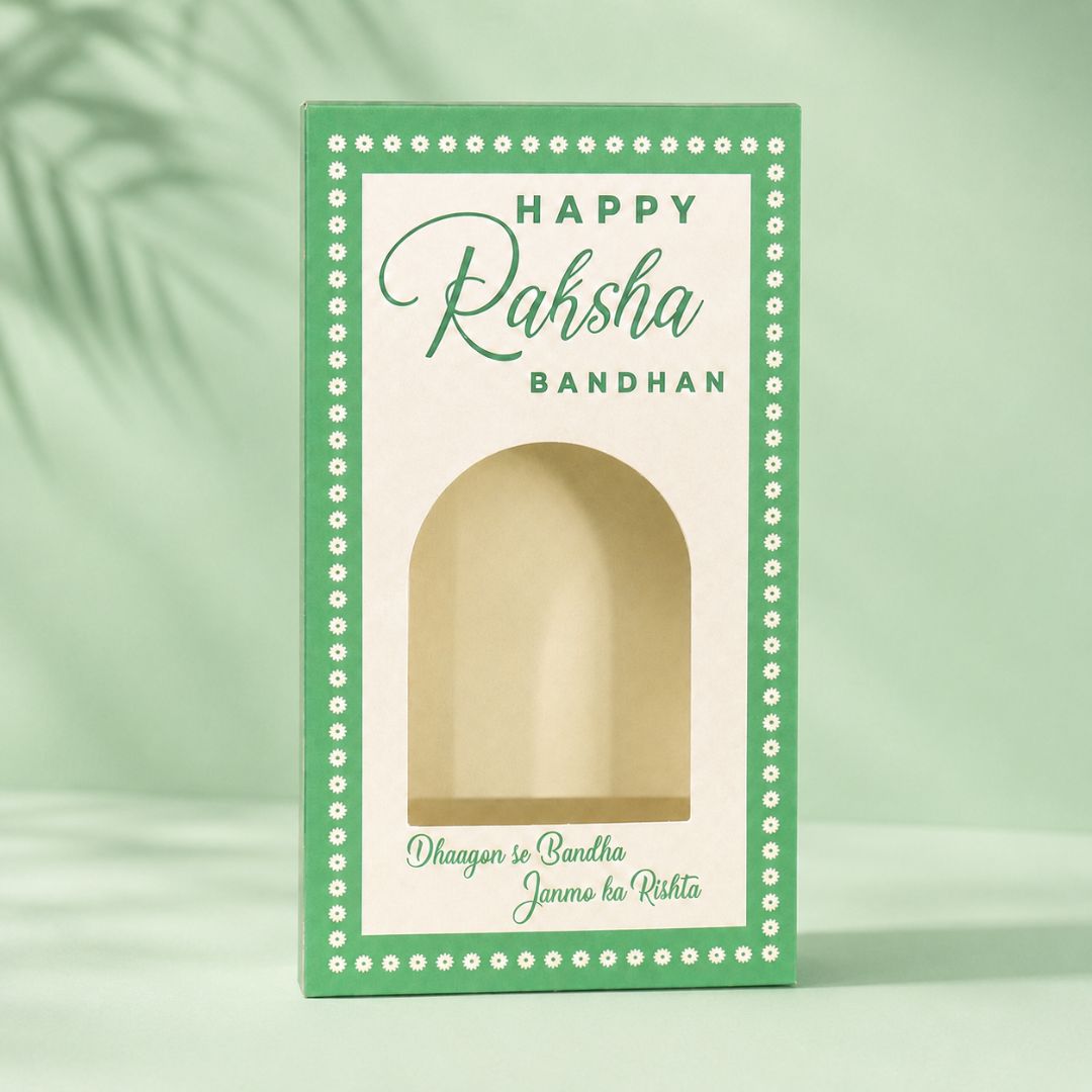 Pack of 10-Green Happy Raksha Bandhan Bar Box