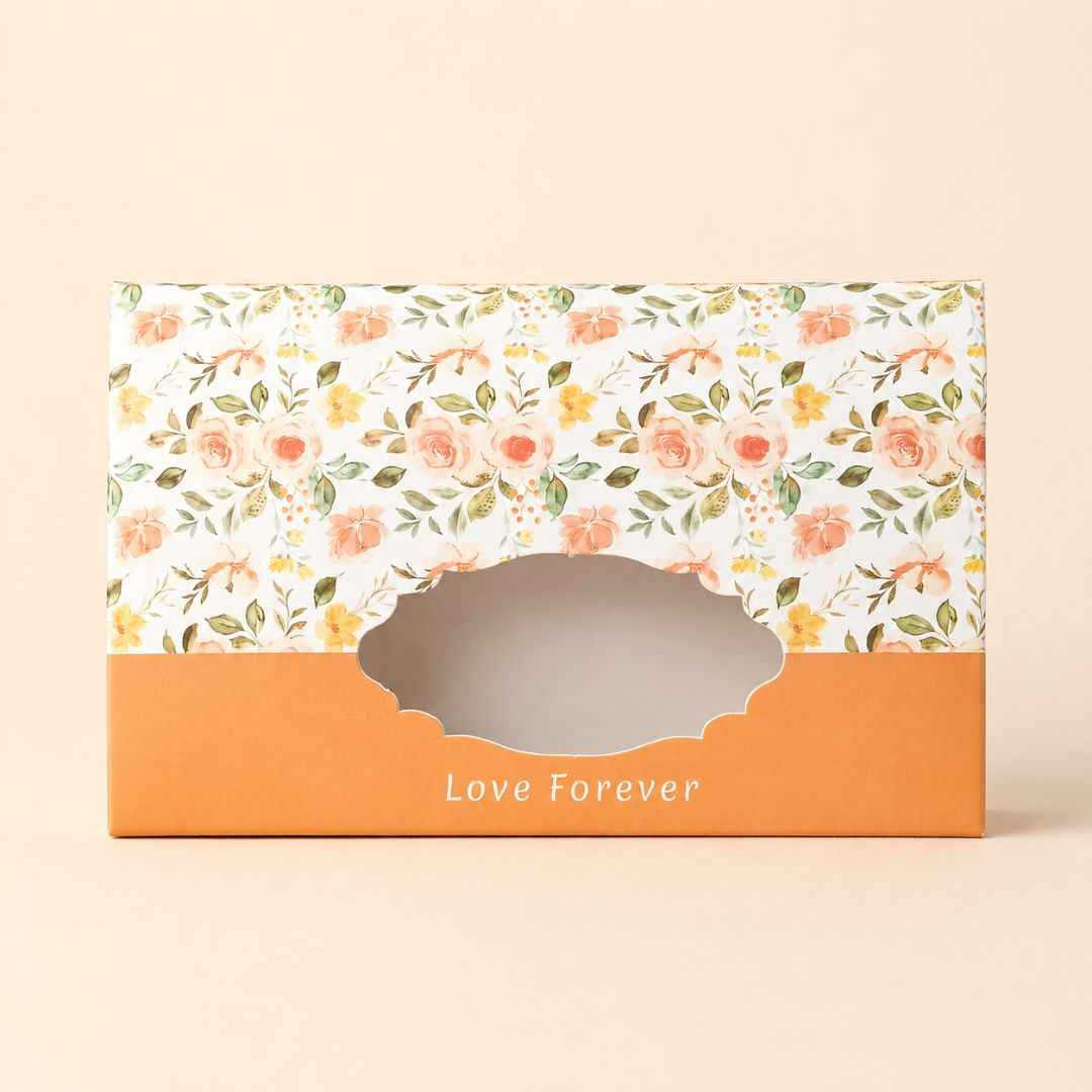 Pack of 8- Orange Floral Love Forever Gift Box