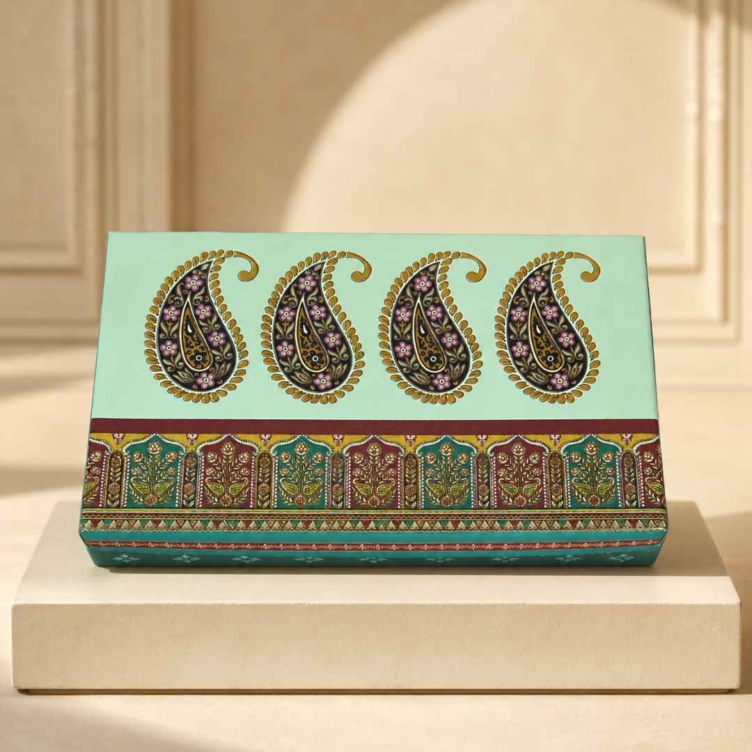 Pista Green Paisley Print Gift Box
