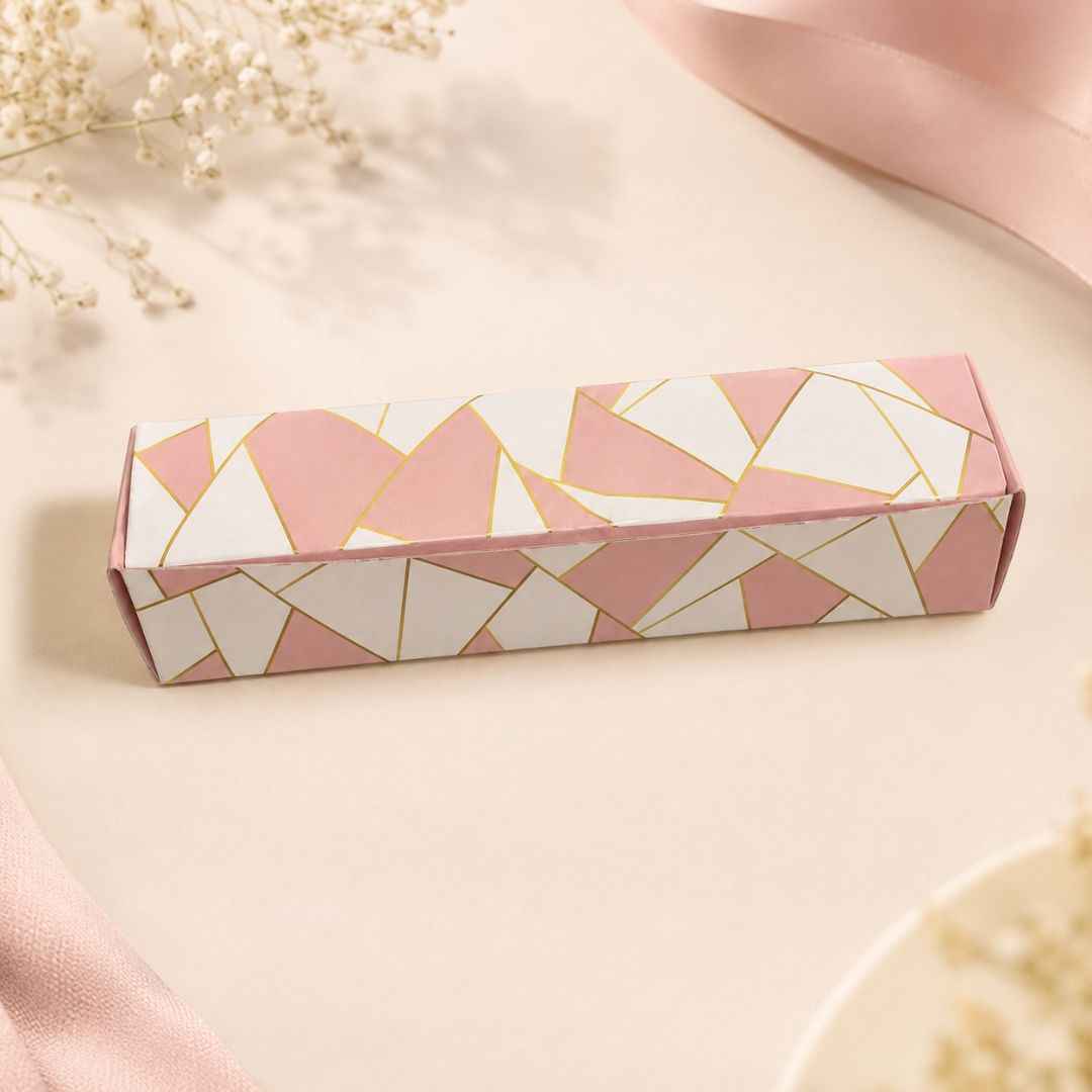Pack of 10-Pink Geometric Slim Gift Box