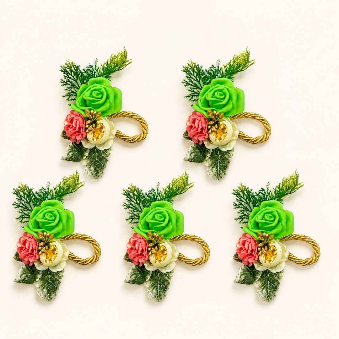 Green Rose Floral Decoration Accessory for Hamper Packing