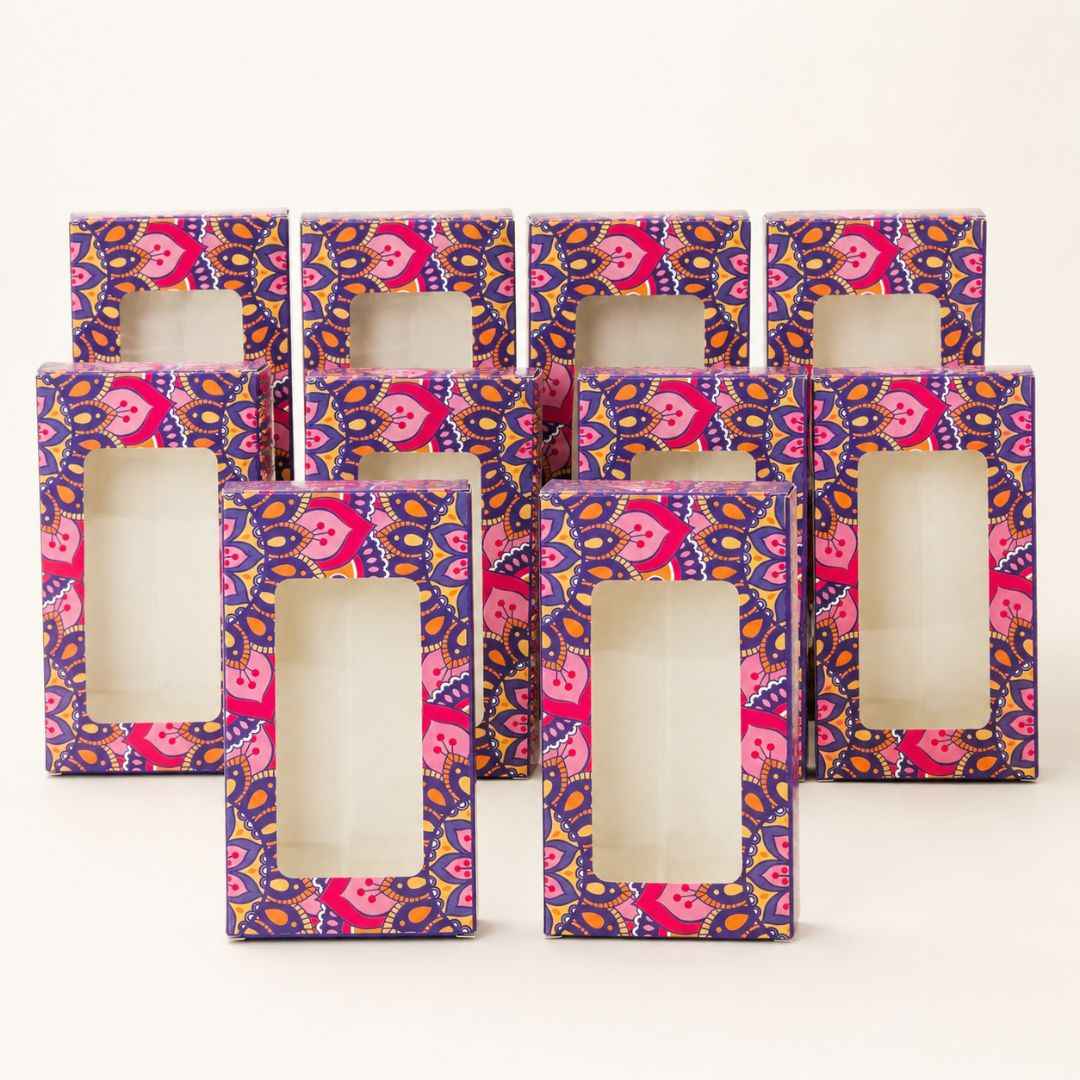 Multicolor Rakhi Hamper Window Box – Premium Raksha Bandhan Gift Box | Set of 10
