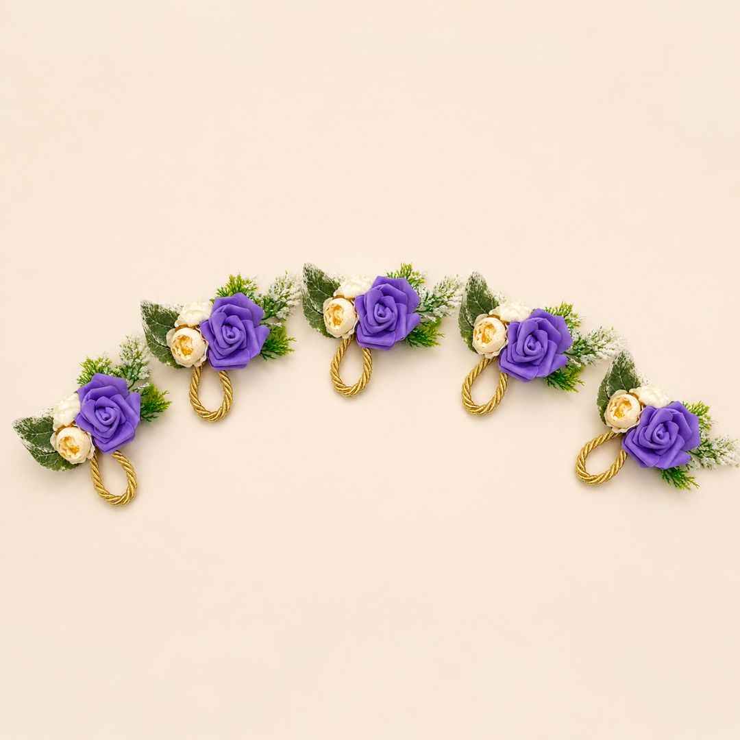 Purple Rose Floral Decoration Accessory for Hamper Packing