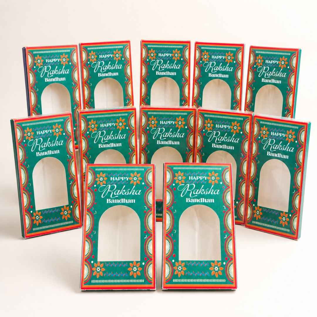 Premium Green Rakhi Hamper Window Box – Raksha Bandhan Gift Box | Set of 10