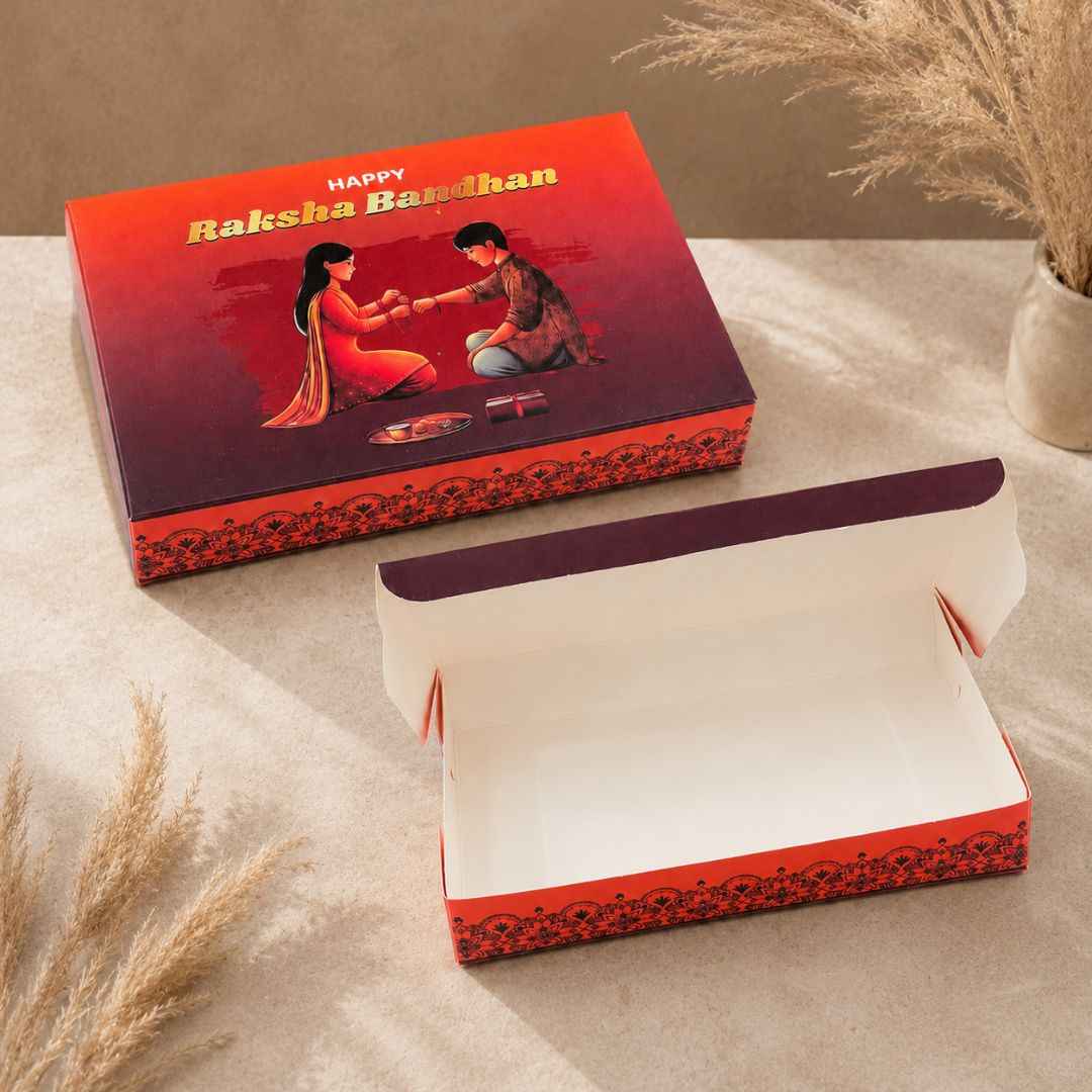 Premium Raksha Bandhan Hamper Box – Red Rakhi Gift Box | Set of 10