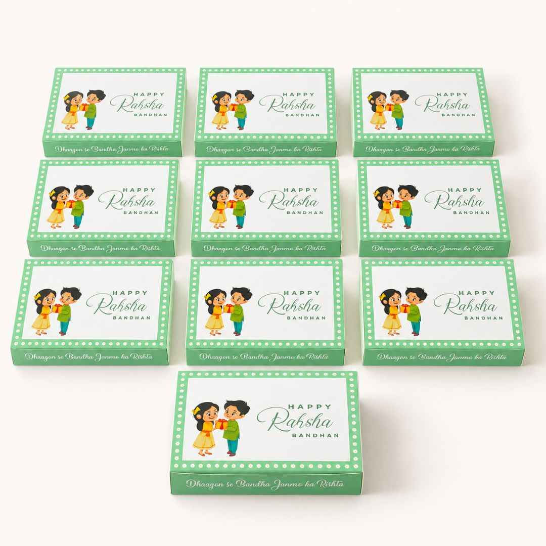 Happy Raksha Bandhan Rakhi Gift Box Pack of 10