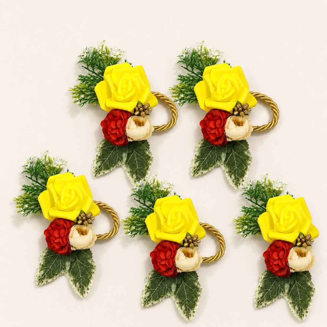 Yellow Rose Floral Decoration Accessory for Hamper Packing