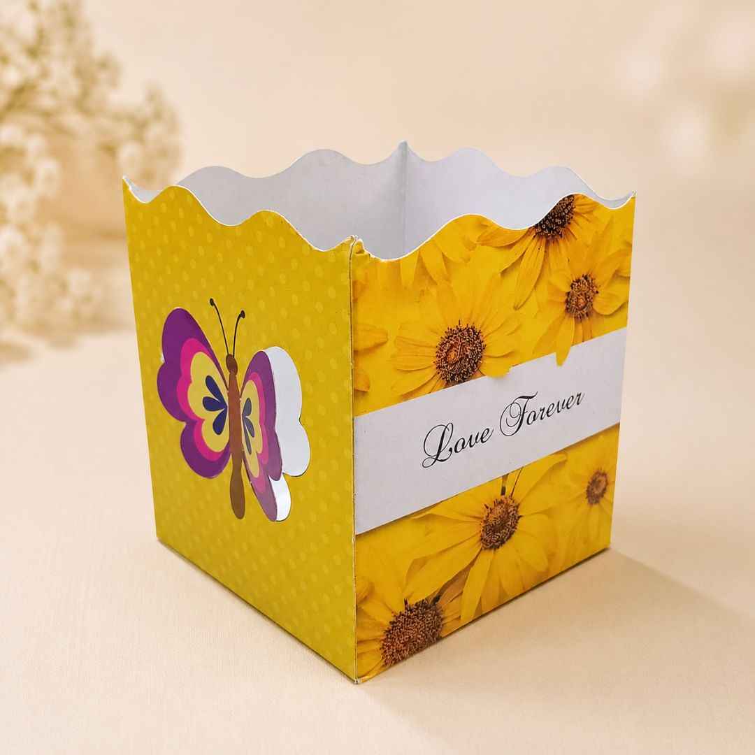 Pack of 8-Yellow Love Forever Open Gift Box