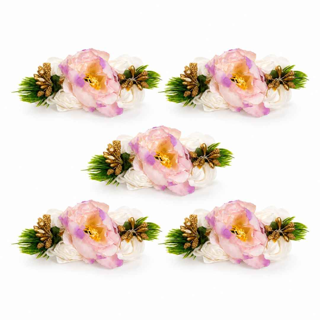 Pack of 5 Pink Floral Decoration Accessories for Hamper Packing