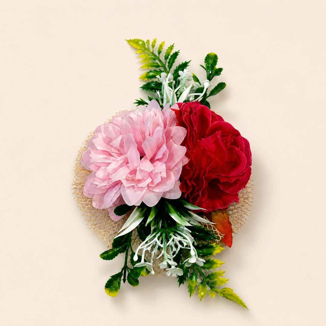 Pink & Red Floral Decoration Accessory for Hamper Packing