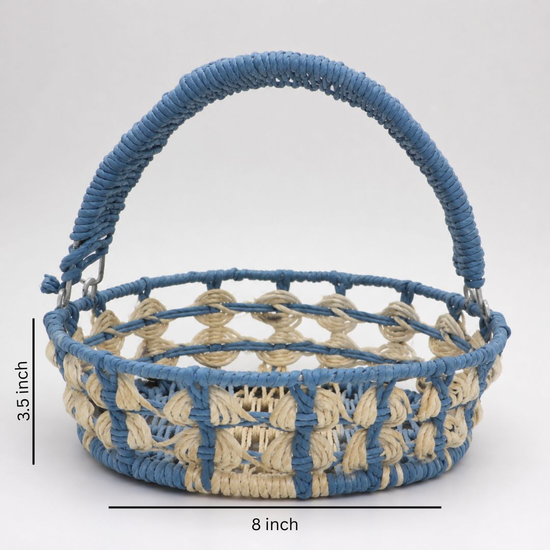 Set of 3 -Blue Ivory Handcrafted Gifting Basket Set