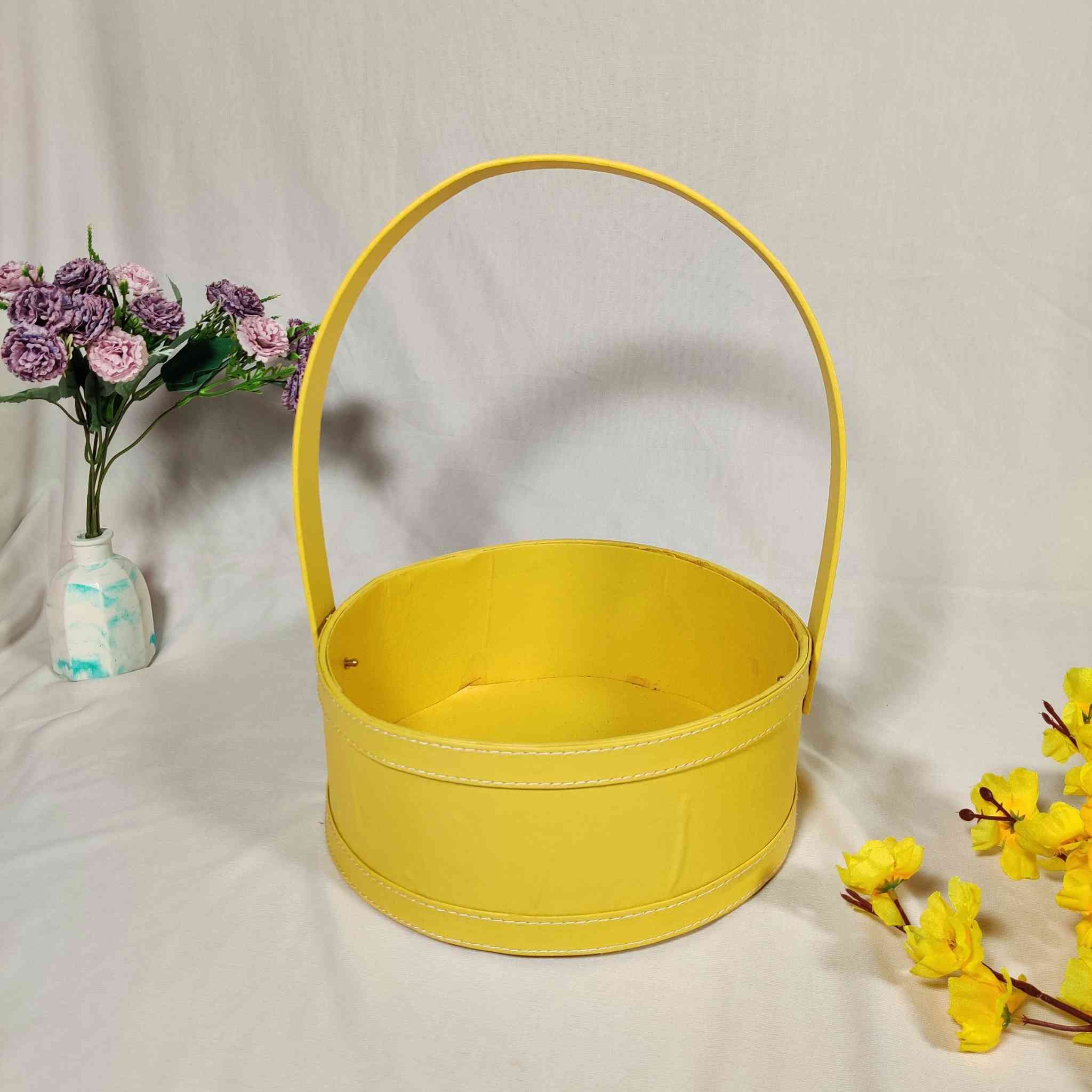 Yellow Basket For Gift Hamper | adscraft.in 