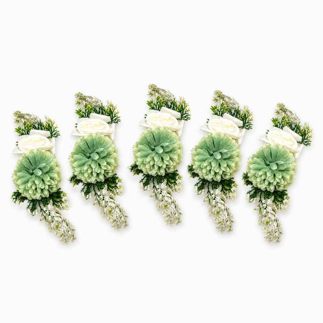Mint Green & White Floral Decoration Accessory for Hamper Packing