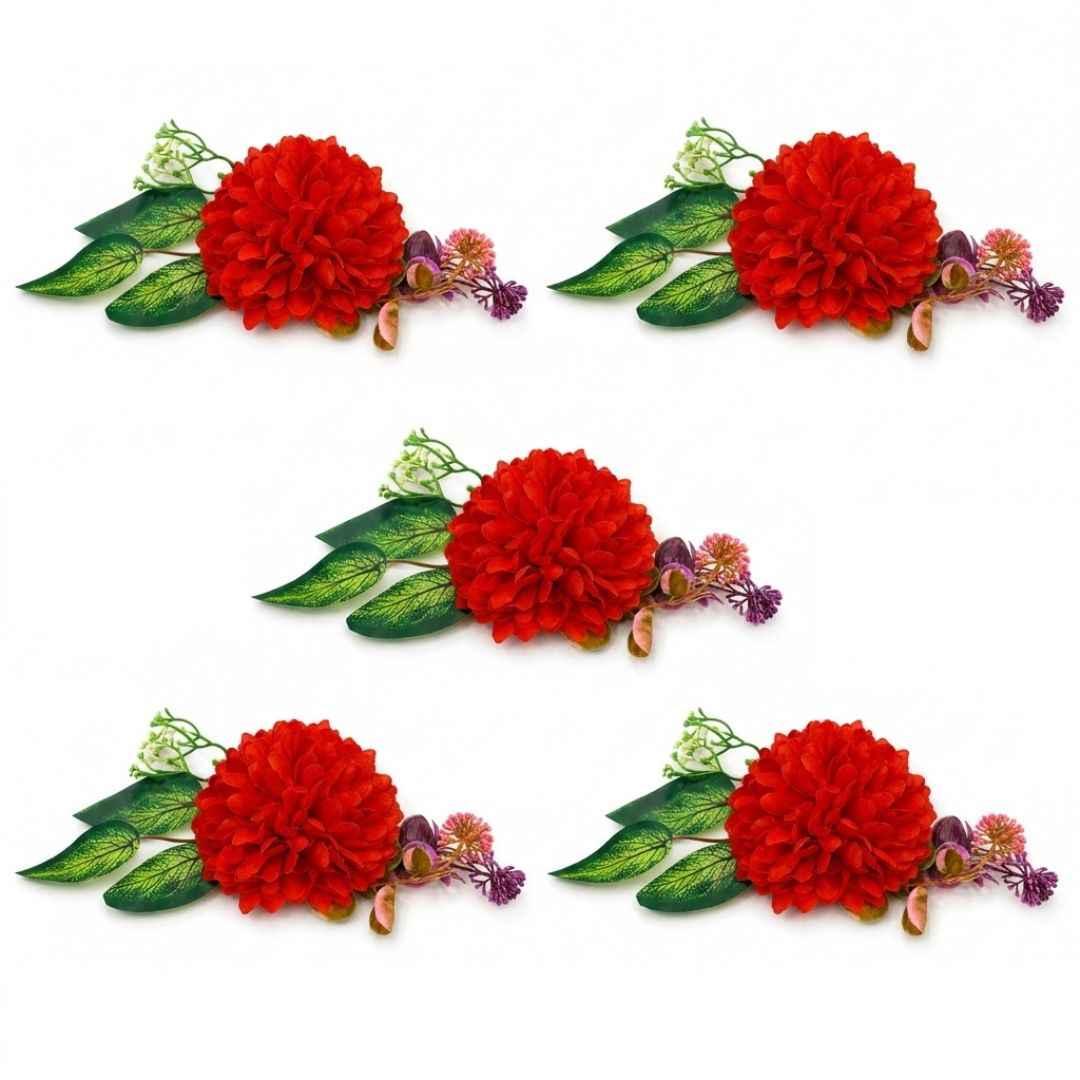 Pack of 5 Red Floral Decoration Accessories for Hamper Packing
