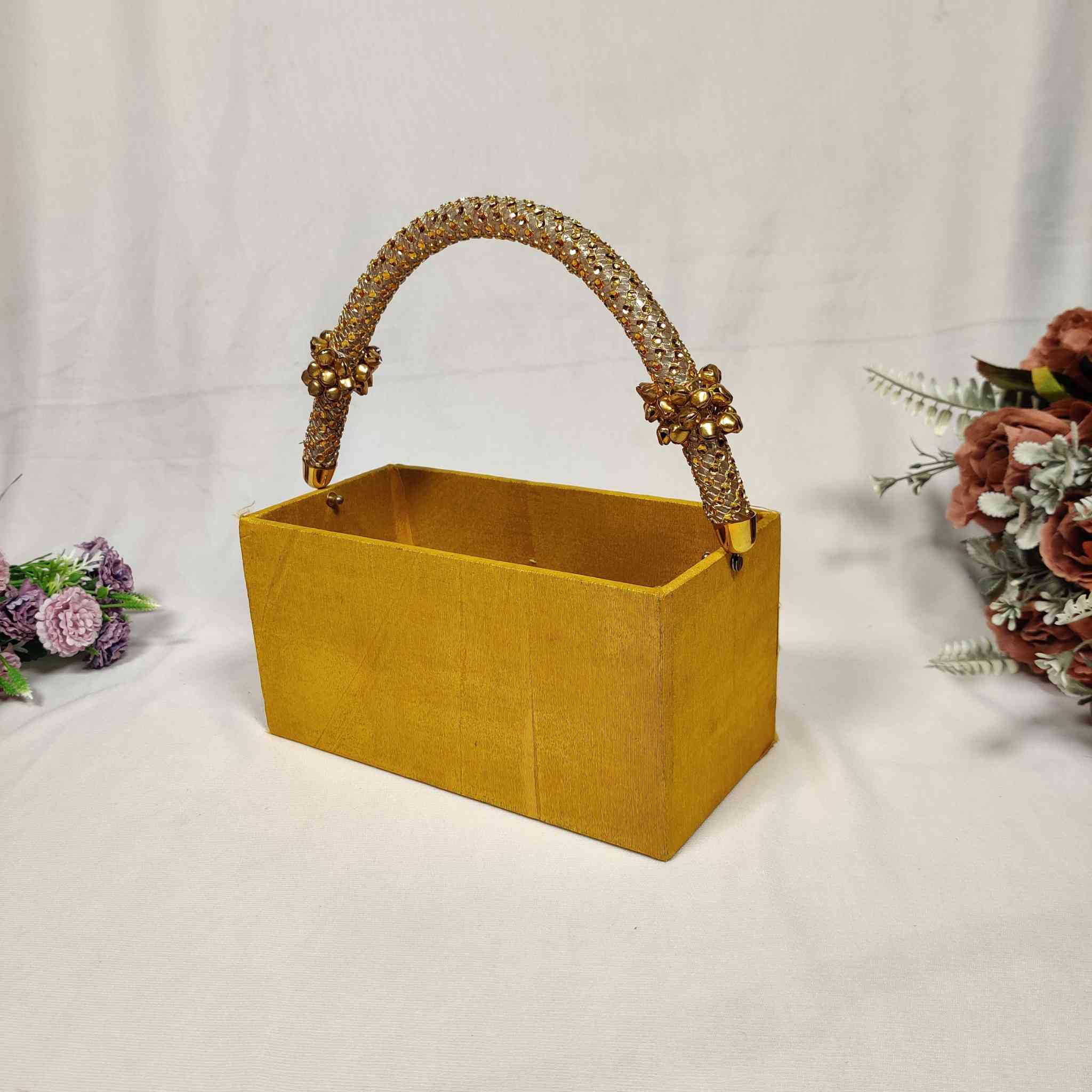 Yellow Ghughri Basket For Gift Hamper (2 Jar) | adscraft.in 