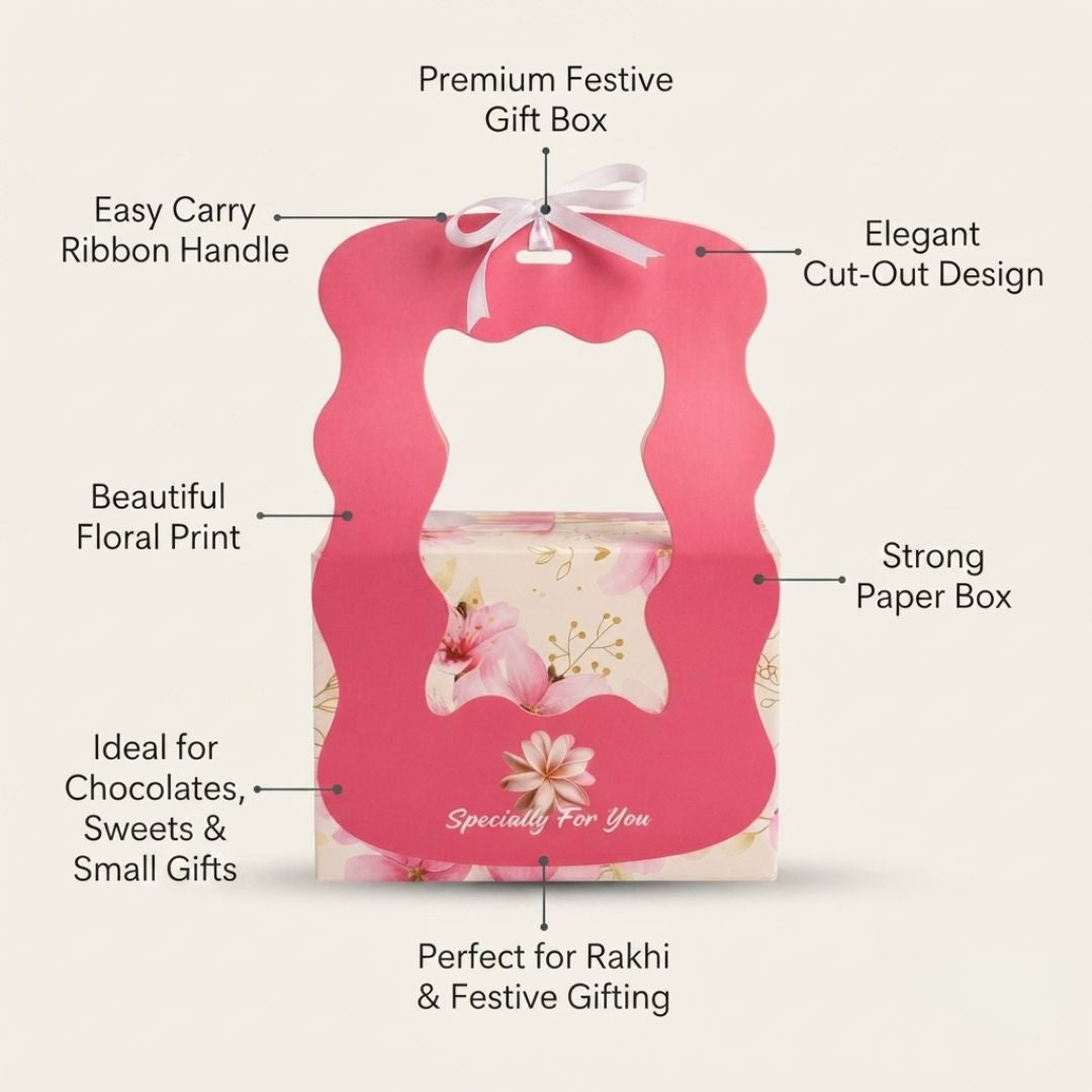 Pack of 8-Pink Window Floral Gift Box