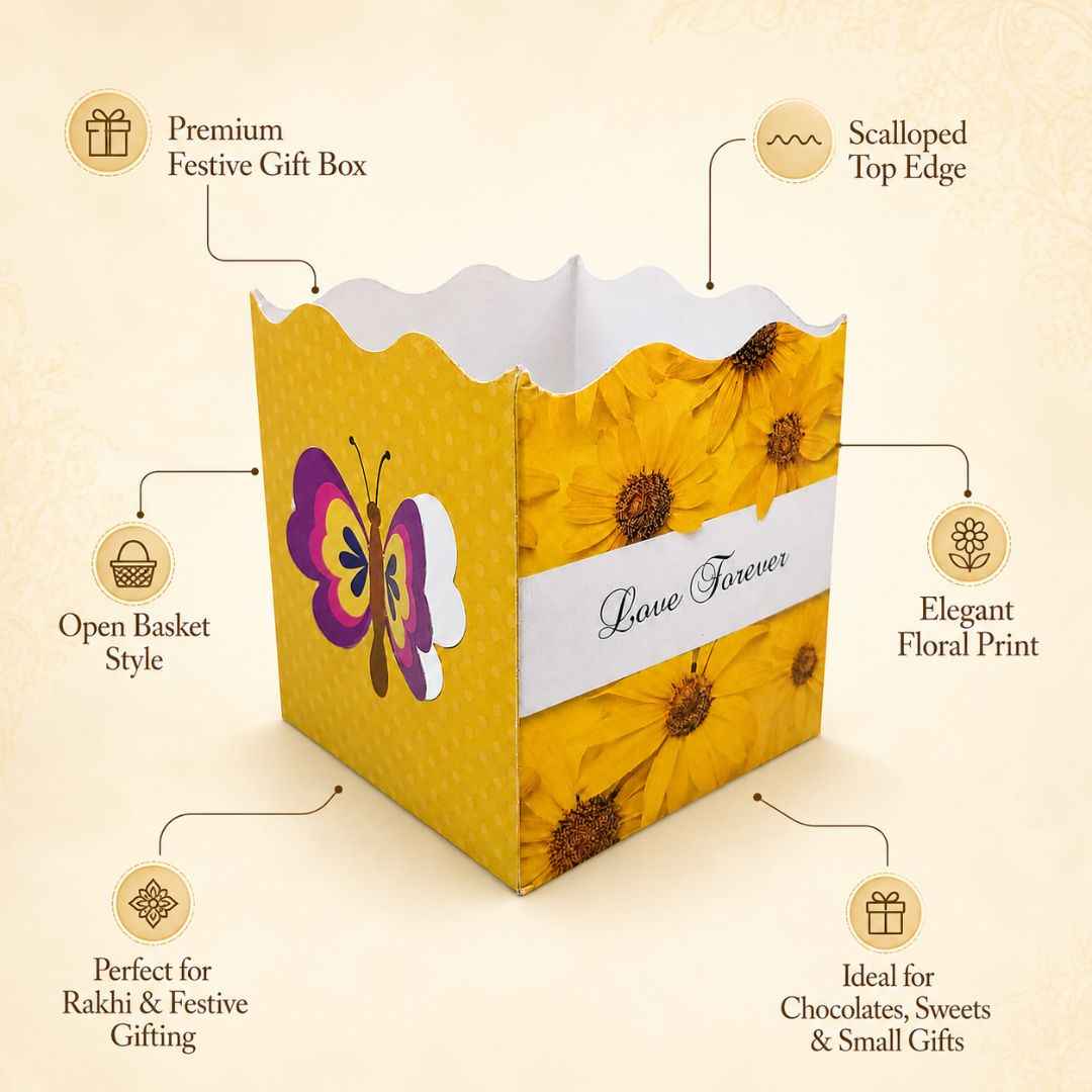 Pack of 8-Yellow Love Forever Open Gift Box