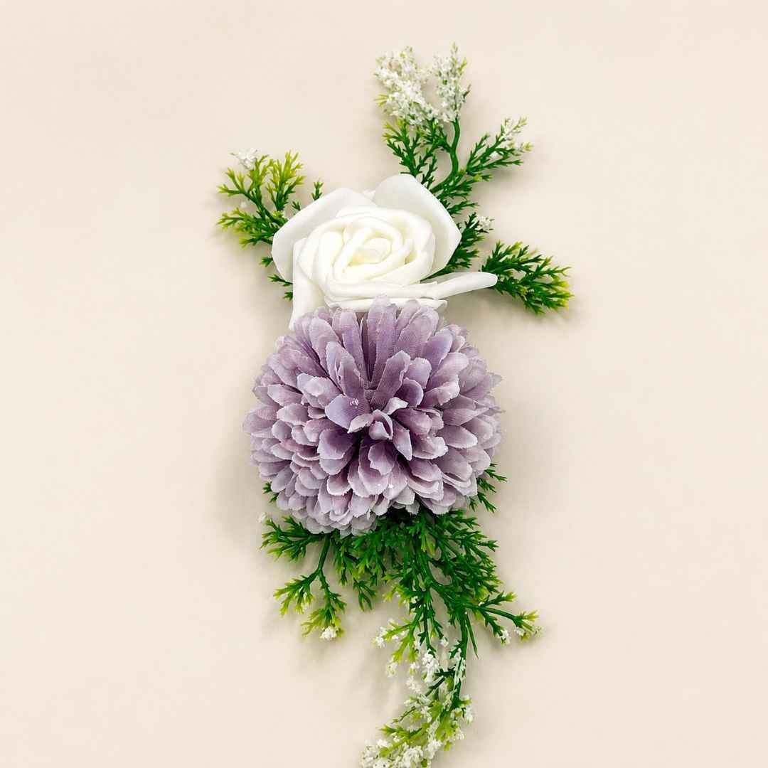 Set of 5 Lavender & White Floral Decorative Accessories for Hamper & Trousseau Packing